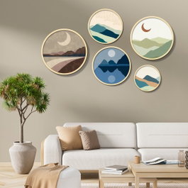 Wallity Yats-23 Conjunto de 5 Cuadros Decorativos Multicolor